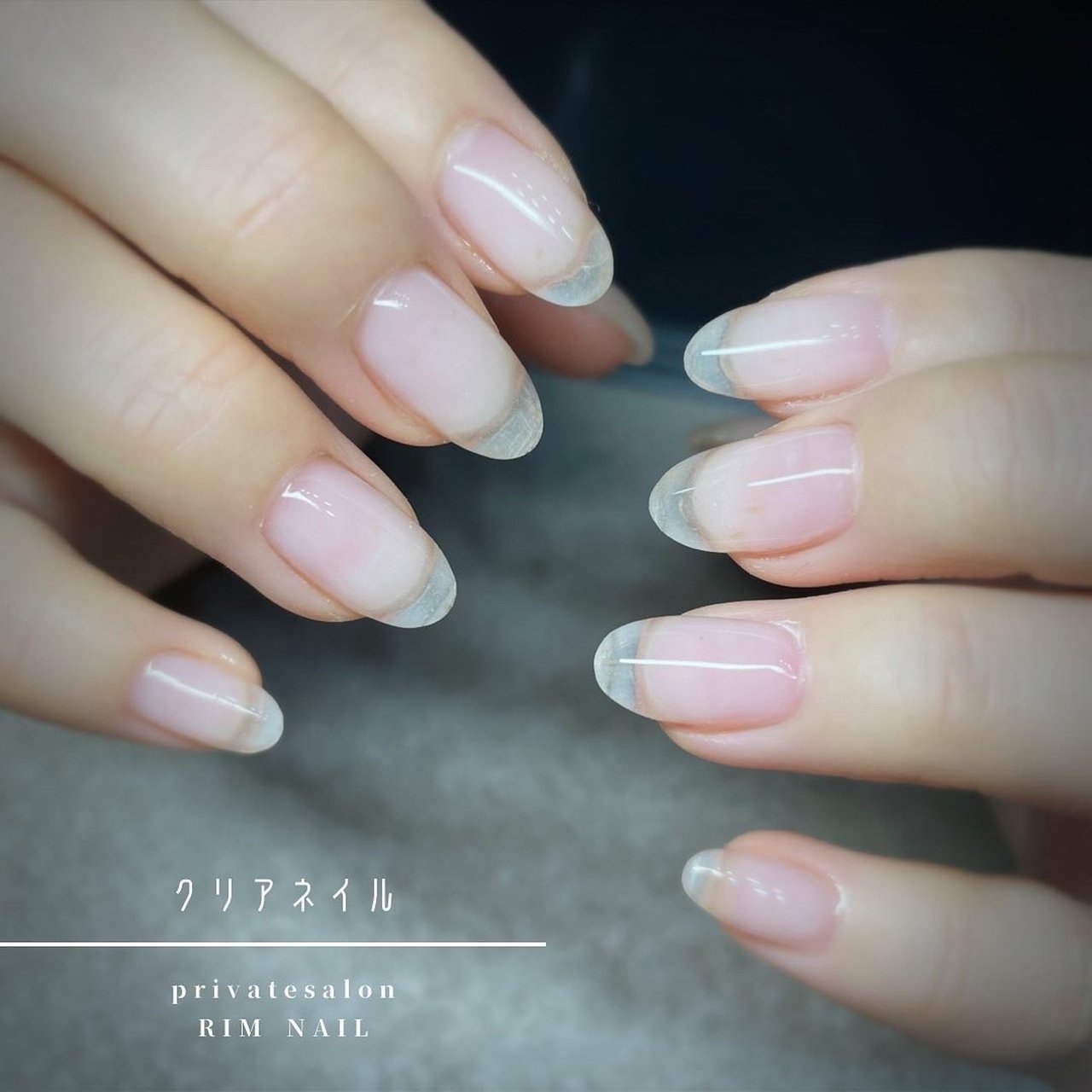 オールシーズン ハンド シンプル ミディアム クリア Privatesalon Rim Nailのネイルデザイン No ネイル ブック