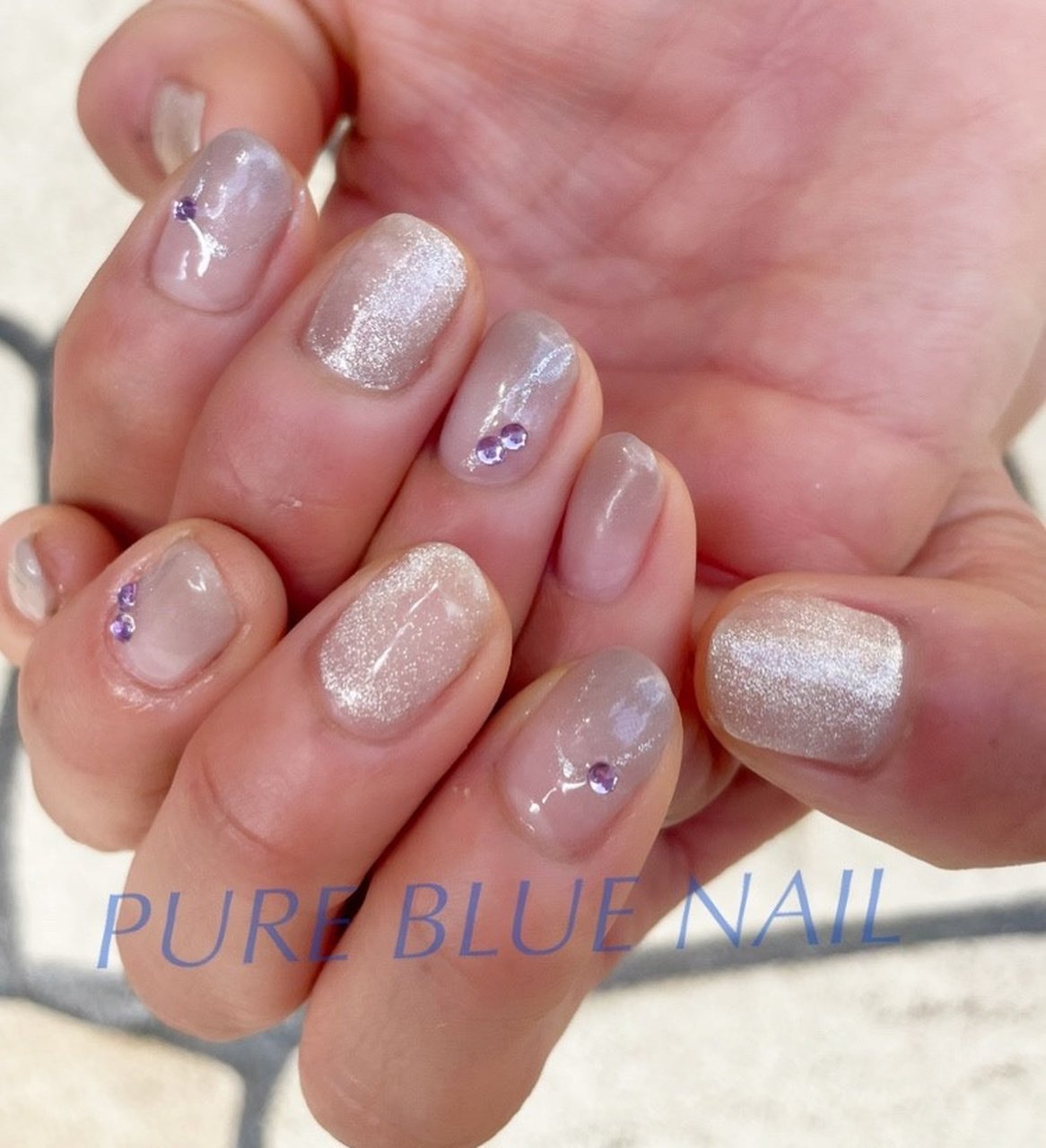 春 夏 ハンド シンプル グラデーション Pure Blue Nailのネイルデザイン No ネイルブック