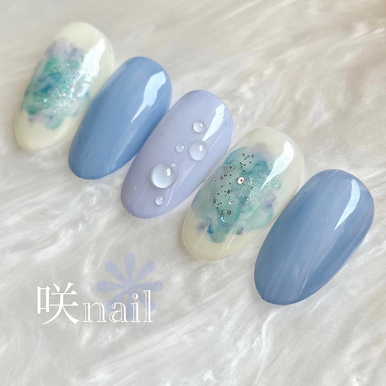 夏 梅雨 オフィス デート ハンド 咲nail サキネイル のネイルデザイン No ネイルブック