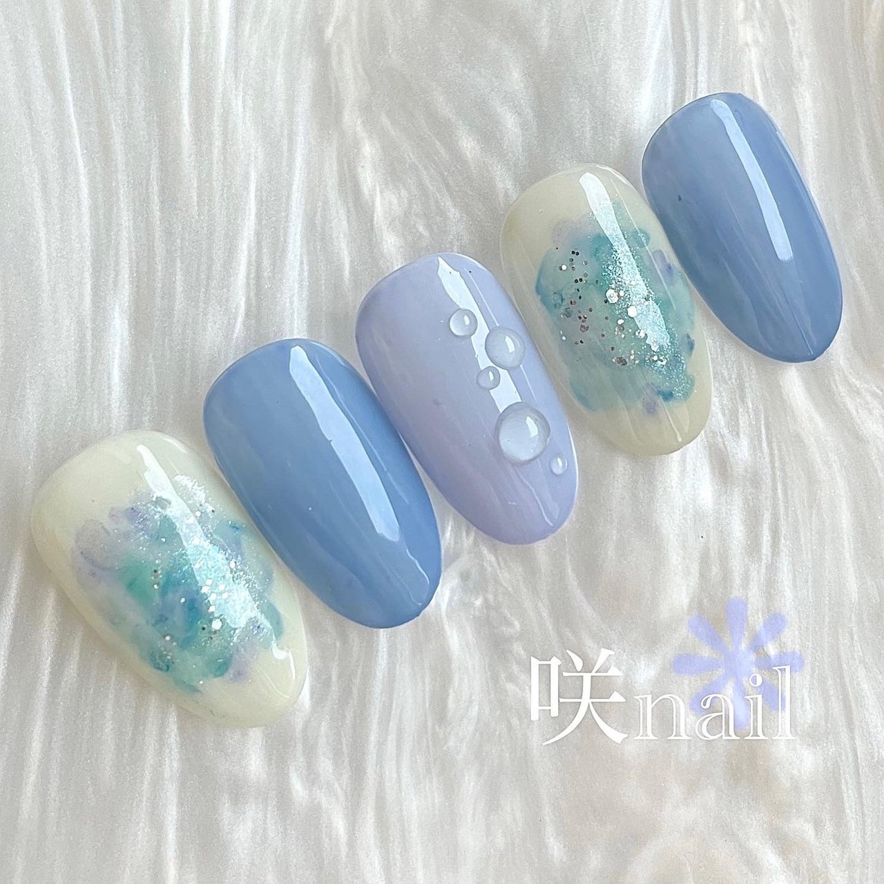 夏 梅雨 オフィス デート ハンド 咲nail サキネイル のネイルデザイン No ネイルブック