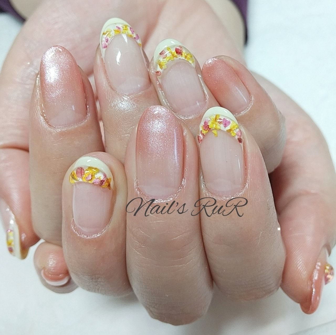 春 夏 フレンチ フラワー ホワイト Nb446c1903ceのネイルデザイン No ネイルブック