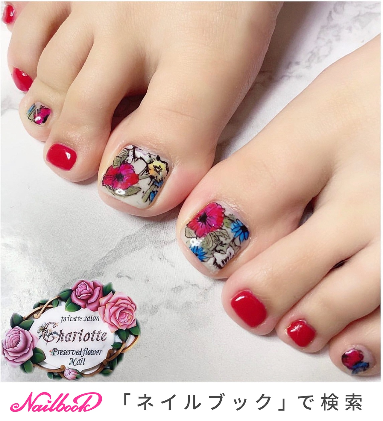 フット ブランド柄のネイルデザイン ネイルブック