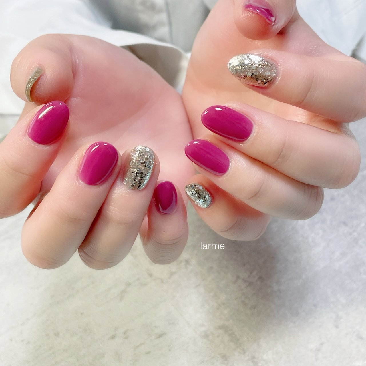 ハンド ピンク シルバー Nailroomlarmeのネイルデザイン No ネイルブック