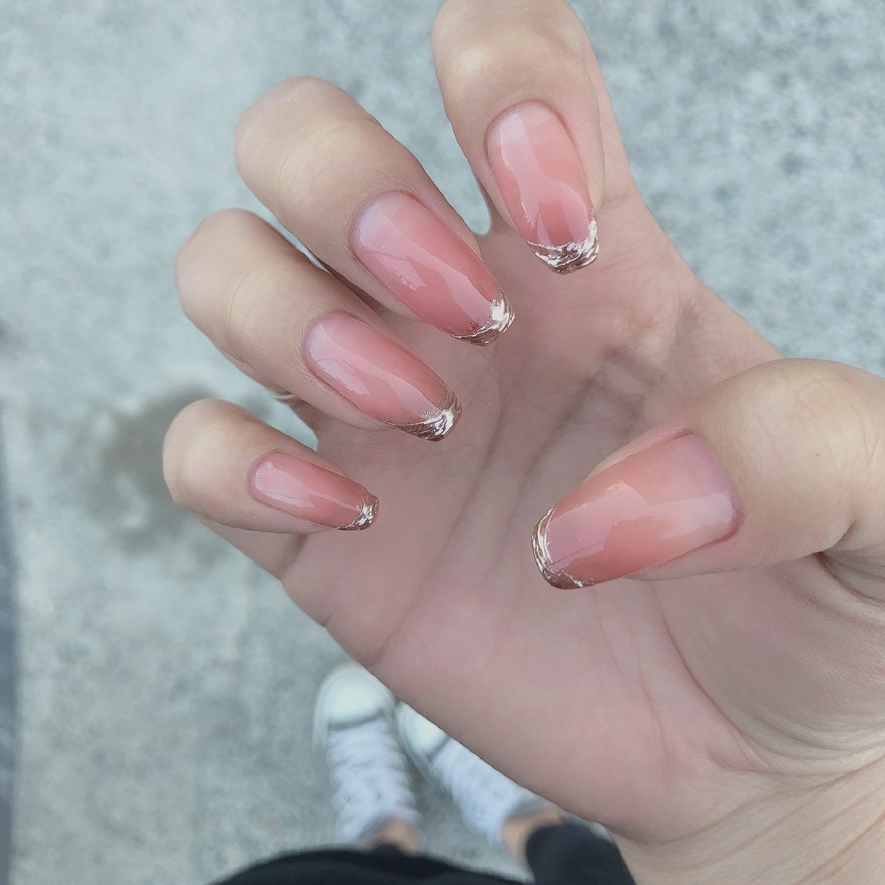 オールシーズン ハンド シンプル フレンチ ピンク Lara Nailのネイルデザイン No ネイルブック