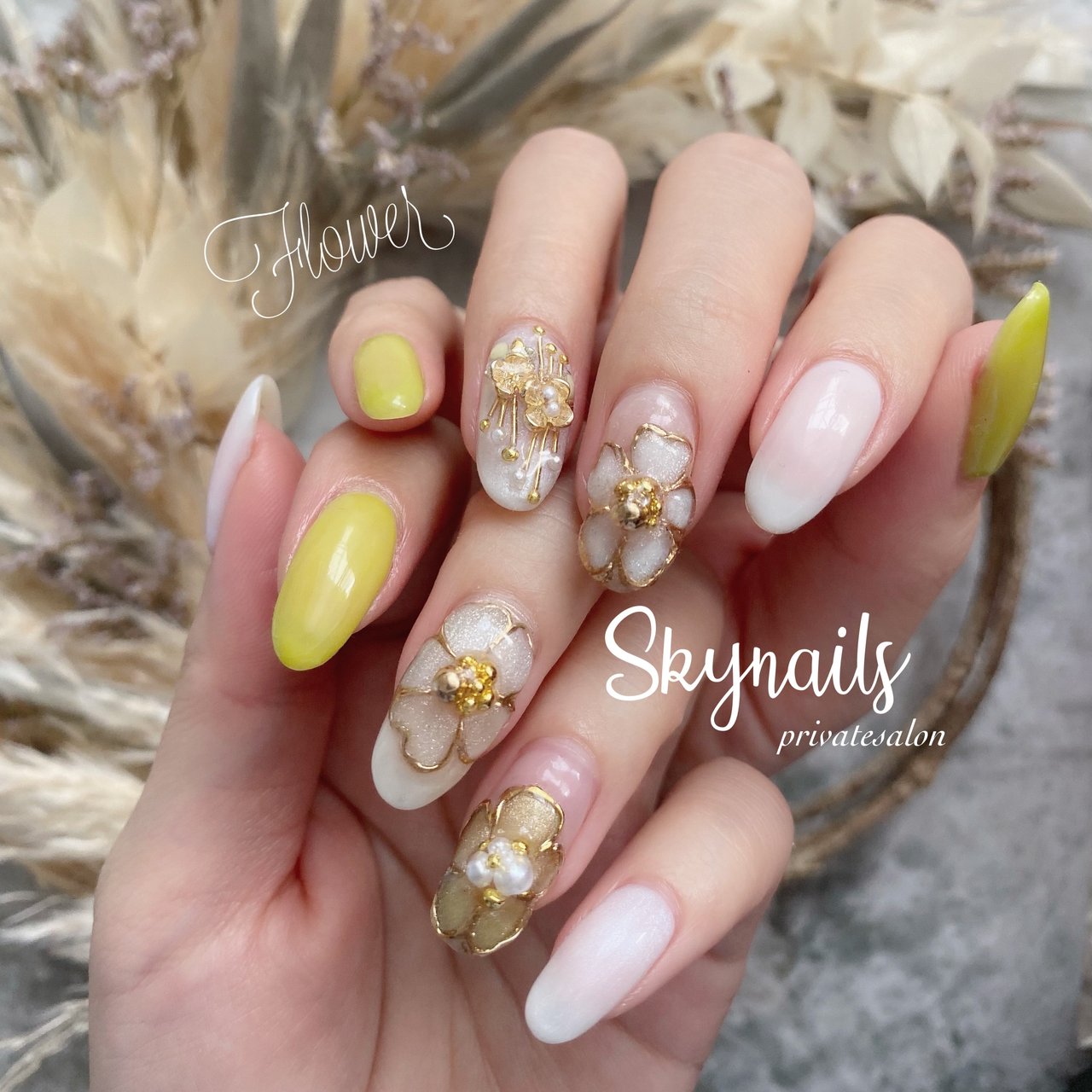 春 夏 オールシーズン ブライダル ハンド Skynails Kayoのネイルデザイン No ネイルブック