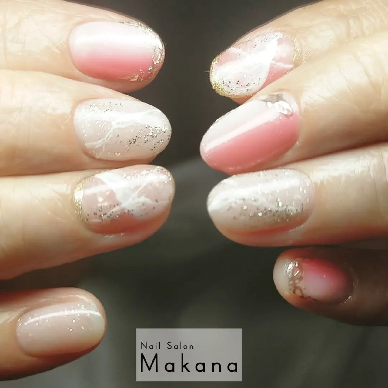 オールシーズン オフィス デート 女子会 ハンド Nail Salon Makanaのネイルデザイン No ネイルブック