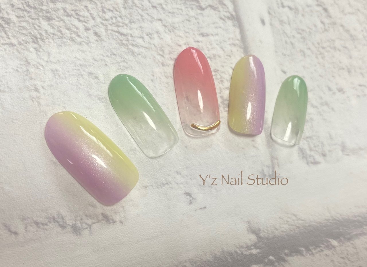 春 夏 梅雨 リゾート グラデーション Yuccciのネイルデザイン No ネイルブック