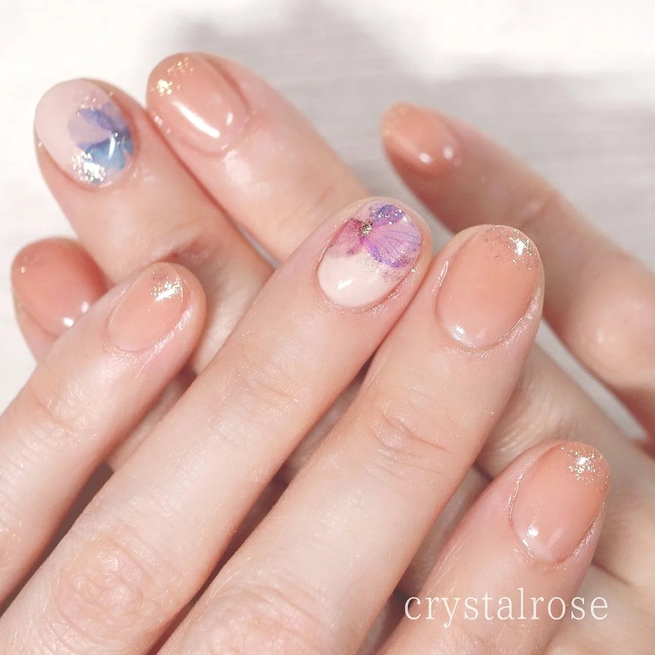 夏 梅雨 七夕 オフィス ハンド クリスタルローズのネイルデザイン No ネイルブック