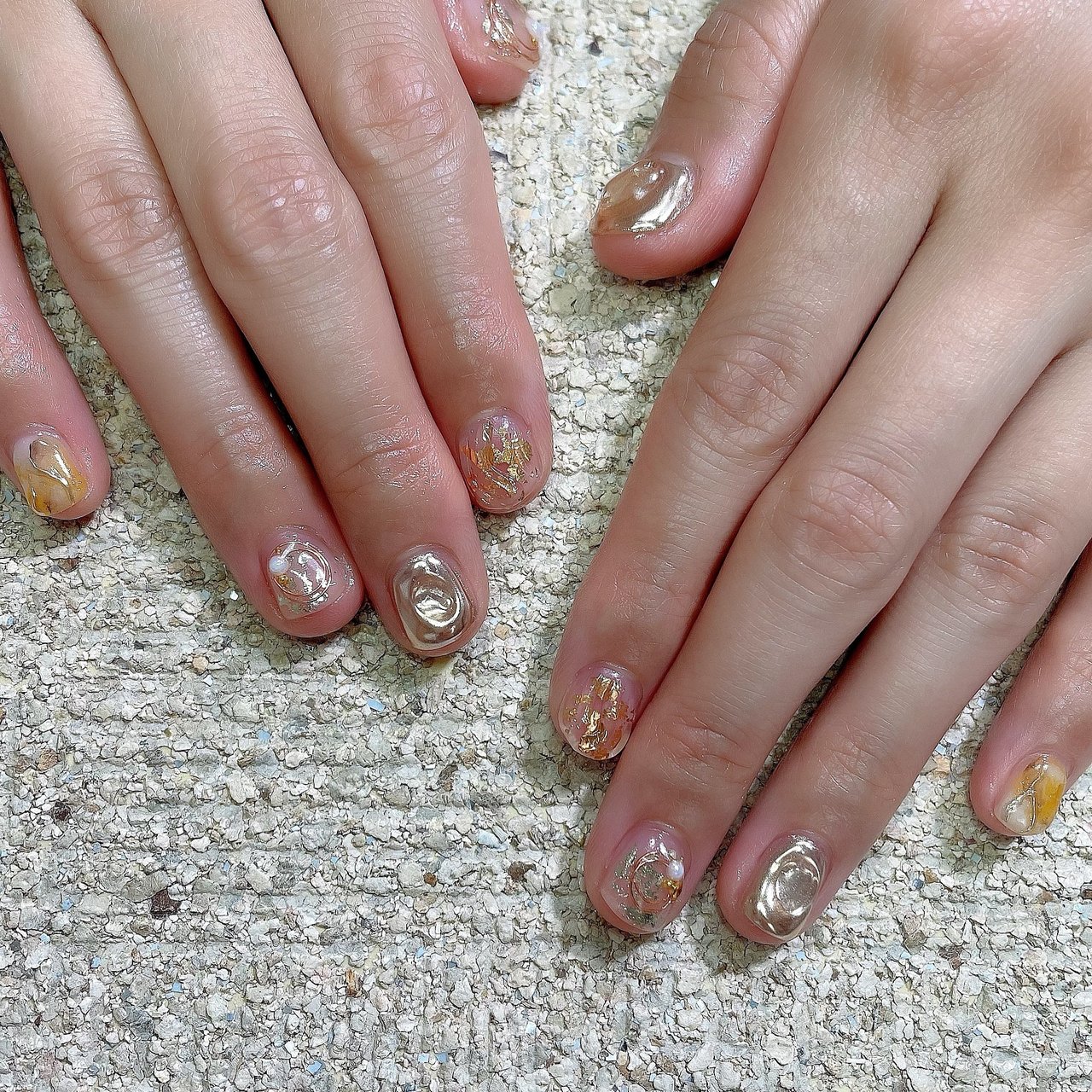 ニュアンス/クリア/イエロー/ゴールド/ジェルネイル - mika 