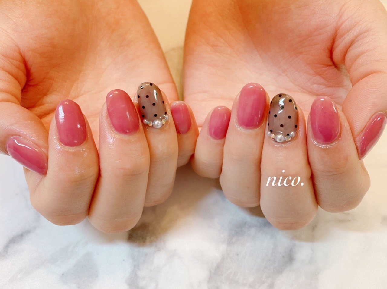 ハンド ピンク ブラック Nailsalon Nico のネイルデザイン No ネイルブック