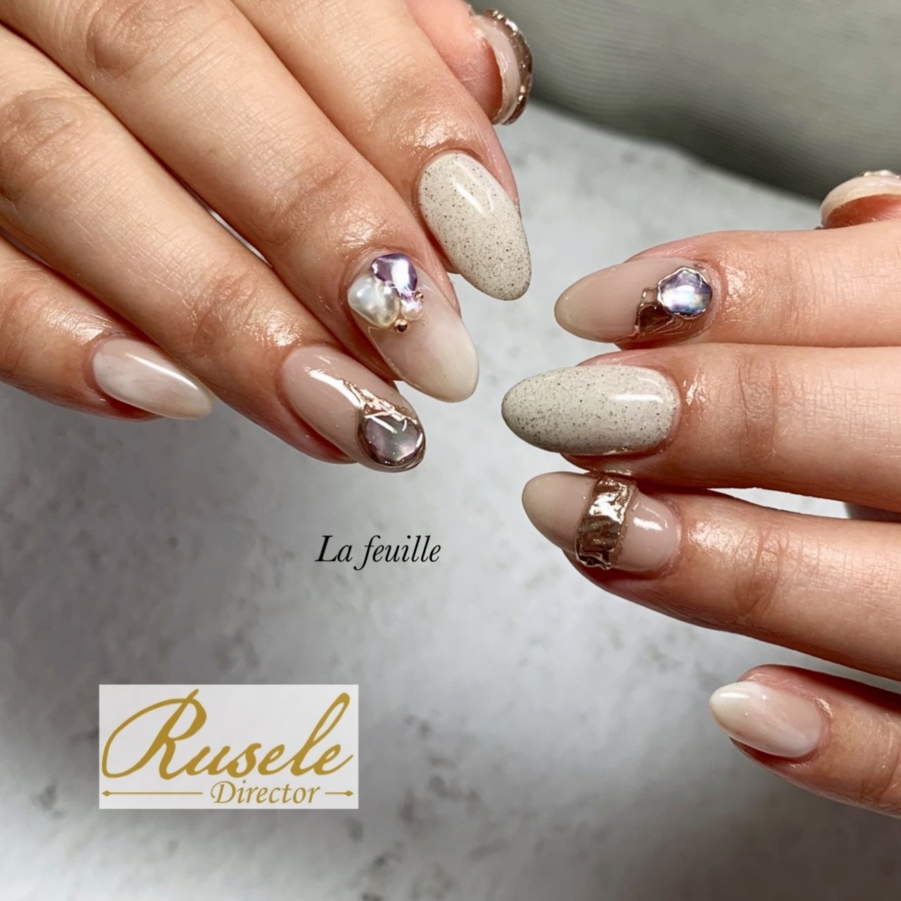 春 夏 オールシーズン デート ビジュー Lafeuille ラ フィーユ のネイルデザイン No ネイルブック