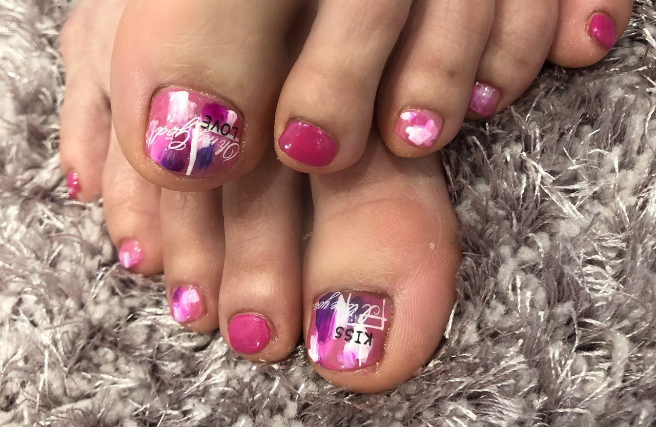 フット ショート ピンク ジェルネイル お客様 宮城県 石巻 ロージーネイル Rosy Nail Pupuu Rosyのネイル デザイン No ネイルブック