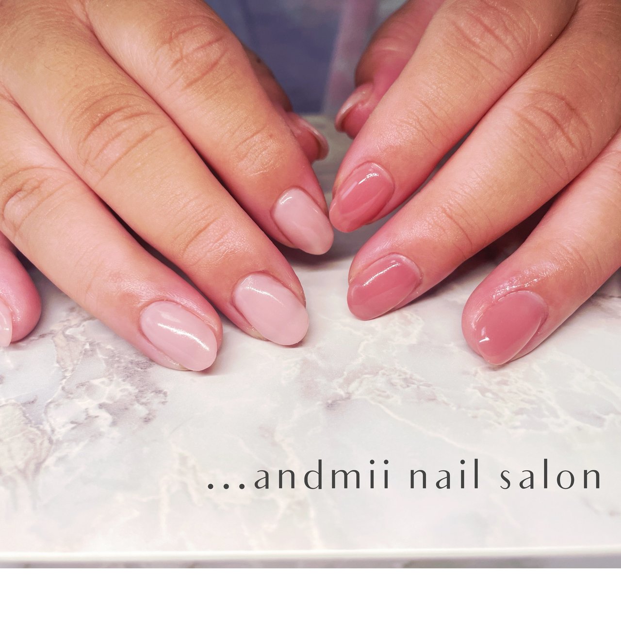 春 ハンド シンプル バイカラー ピンク Andmii Nail Salonのネイルデザイン No ネイルブック