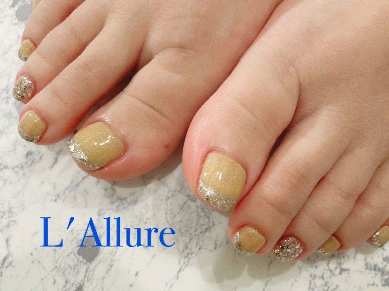 春 夏 オールシーズン フット フレンチ Nail Salon L Allureのネイルデザイン No ネイルブック