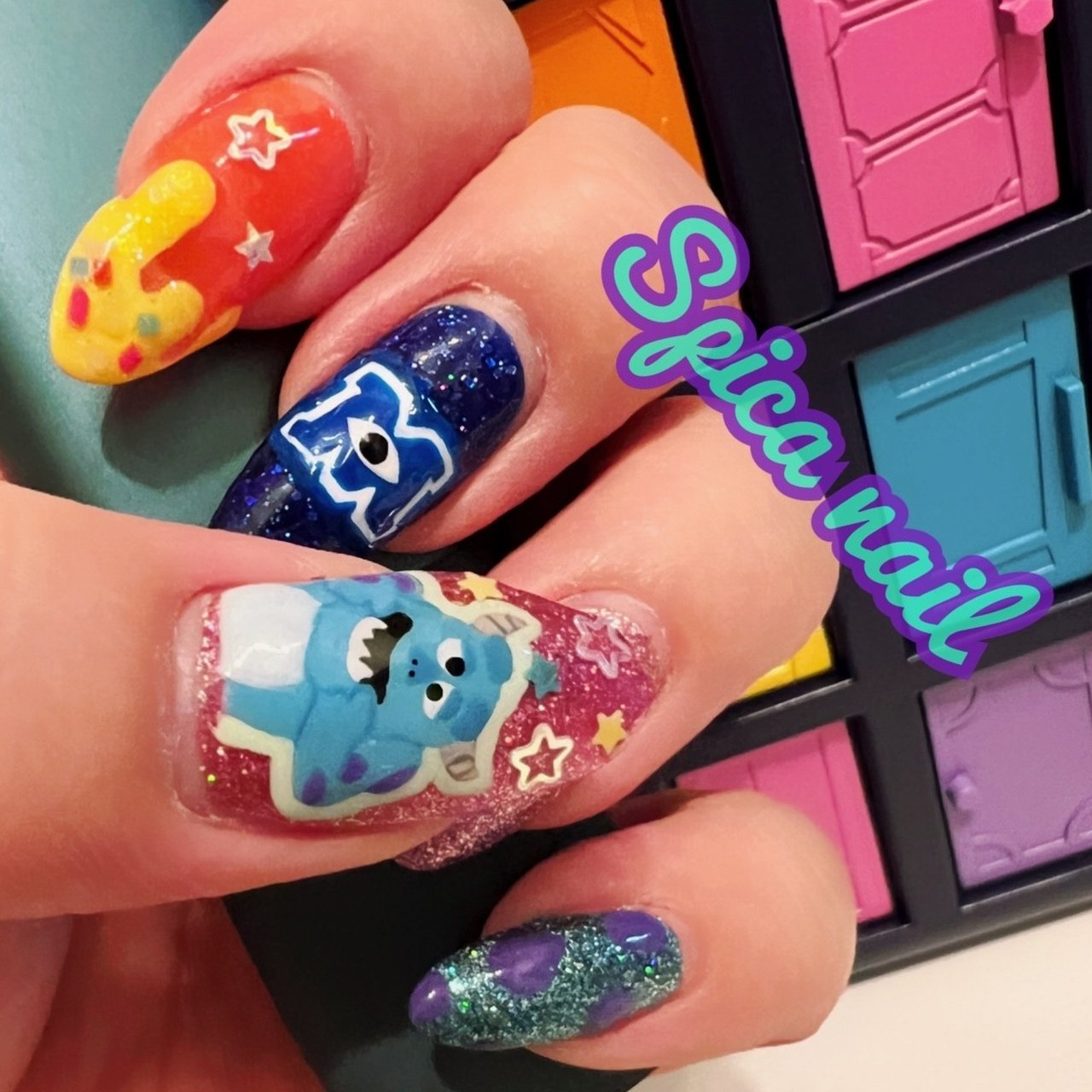 ハンド ラメ キャラクター 星 ロング Spica Nailのネイルデザイン No ネイルブック