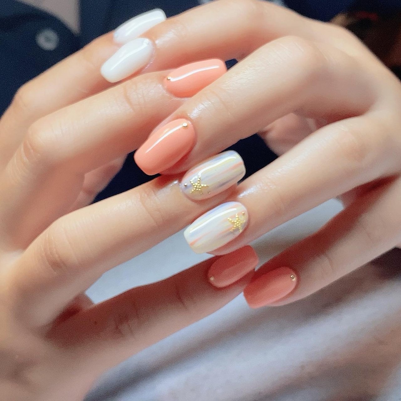 夏 ハンド シンプル ワンカラー シェル Lumia Nailのネイルデザイン No ネイルブック