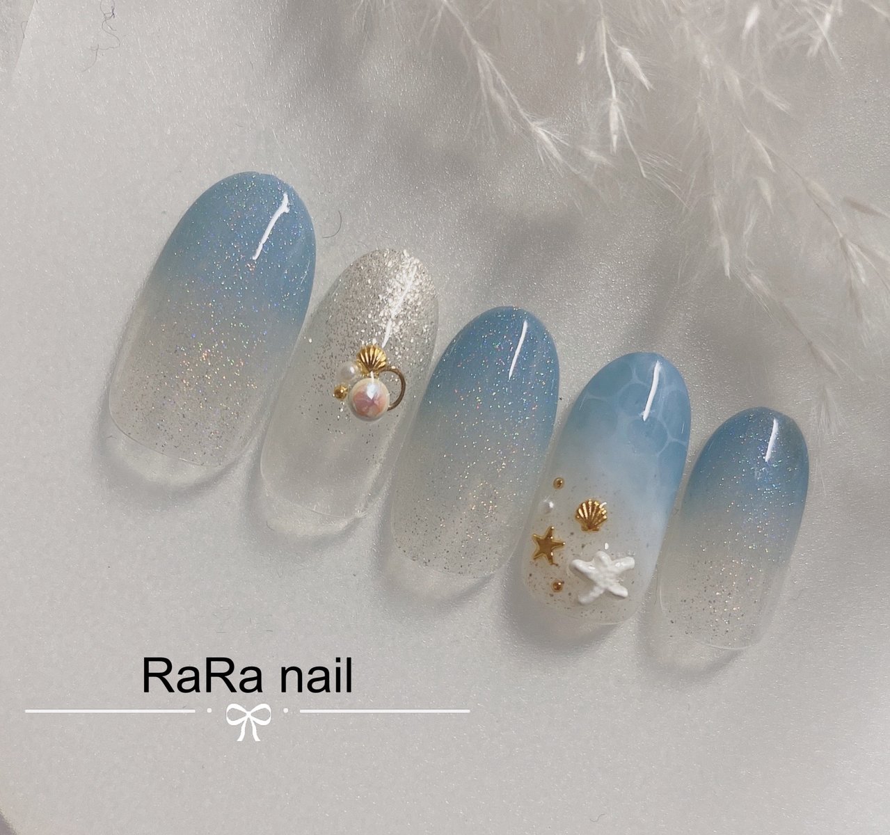 夏 海 ハンド 水色 ブルー Rara Nailのネイルデザイン No ネイルブック