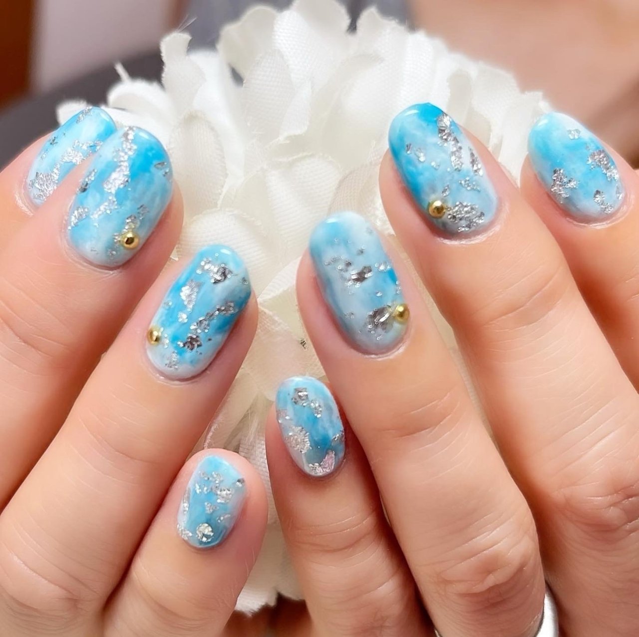 春 夏 海 ハンド ニュアンス Nail Room Souvenirのネイルデザイン No ネイルブック