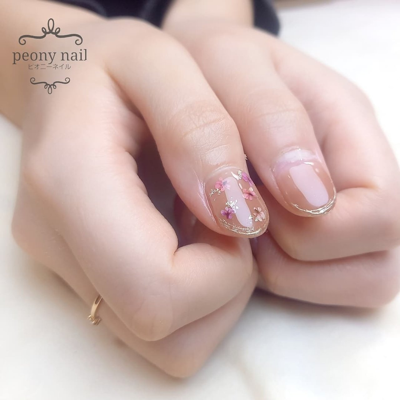 春 夏 オールシーズン オフィス ハンド Peony Nail ピオニーネイル横浜のネイルデザイン No ネイルブック