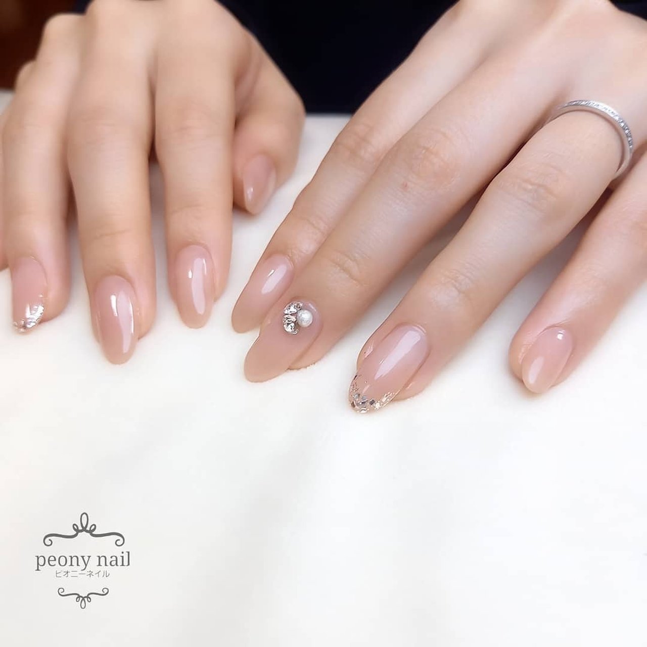 春 夏 オールシーズン オフィス ハンド Peony Nail ピオニーネイル横浜のネイルデザイン No ネイルブック