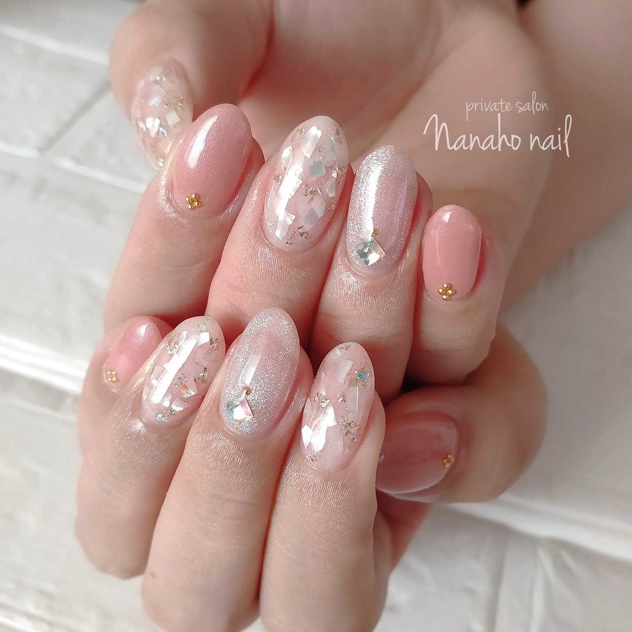 春 夏 ハンド シンプル ラメ Nanaho Nail 大阪府八尾市 のネイルデザイン No ネイルブック