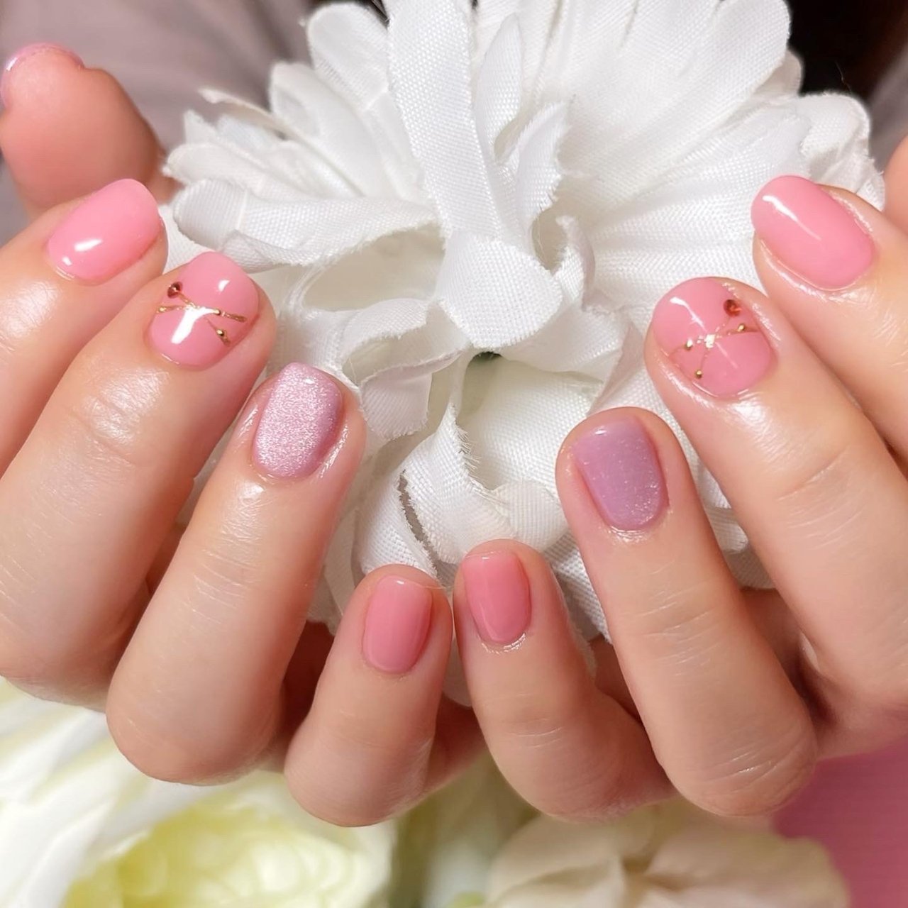 春 夏 ハンド シンプル ラメ Nail Room Souvenirのネイルデザイン No ネイルブック