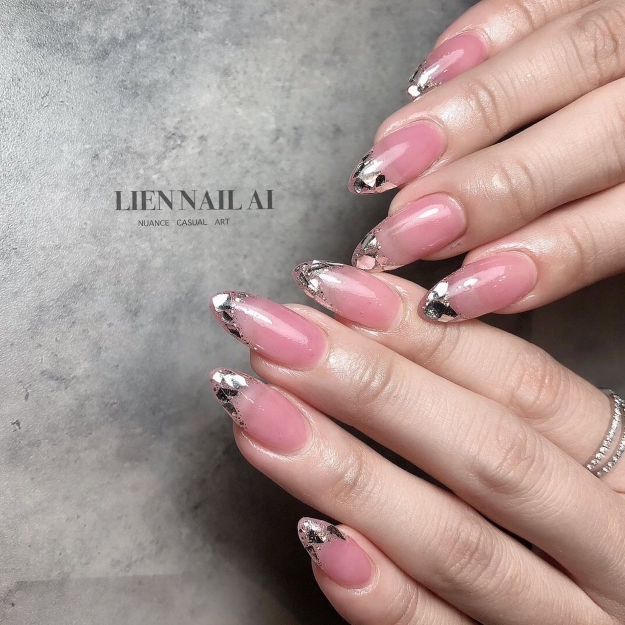 オールシーズン ハンド フレンチ ピンク パープル I のネイルデザイン No ネイルブック