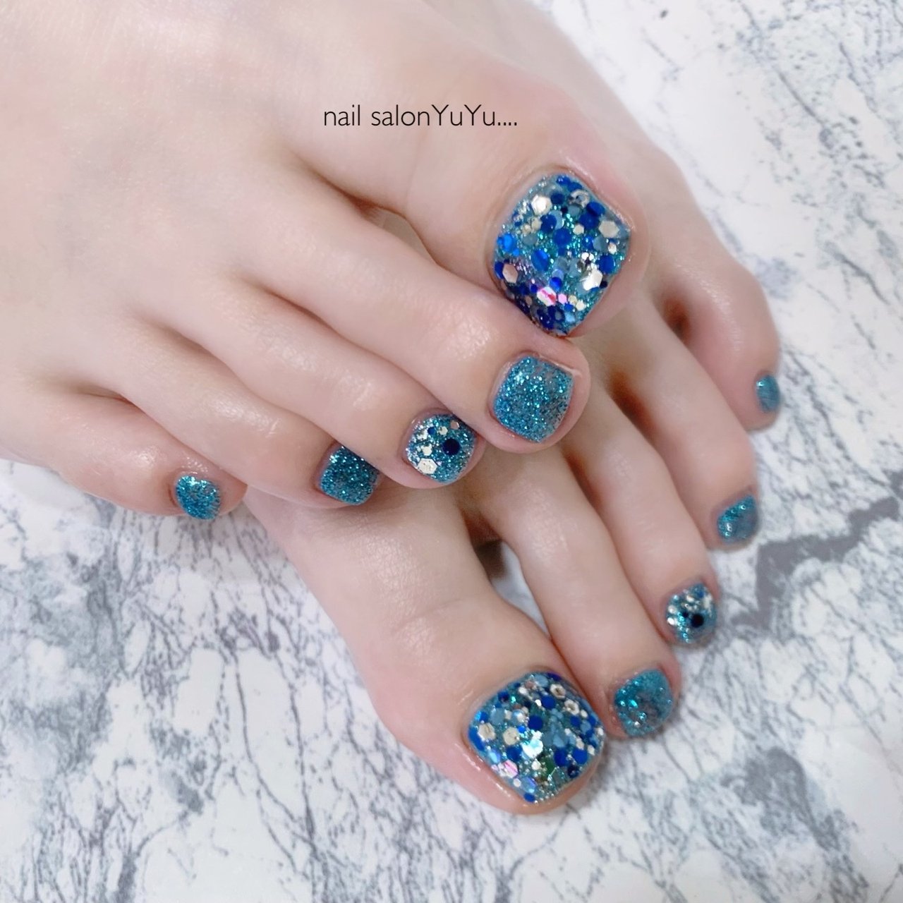 春 夏 フット ホログラム ラメ Nail Salon Yuyuのネイルデザイン No ネイルブック