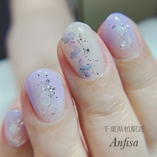 グラデーション/ラメ/#結婚式お呼ばれネイルのネイルデザイン