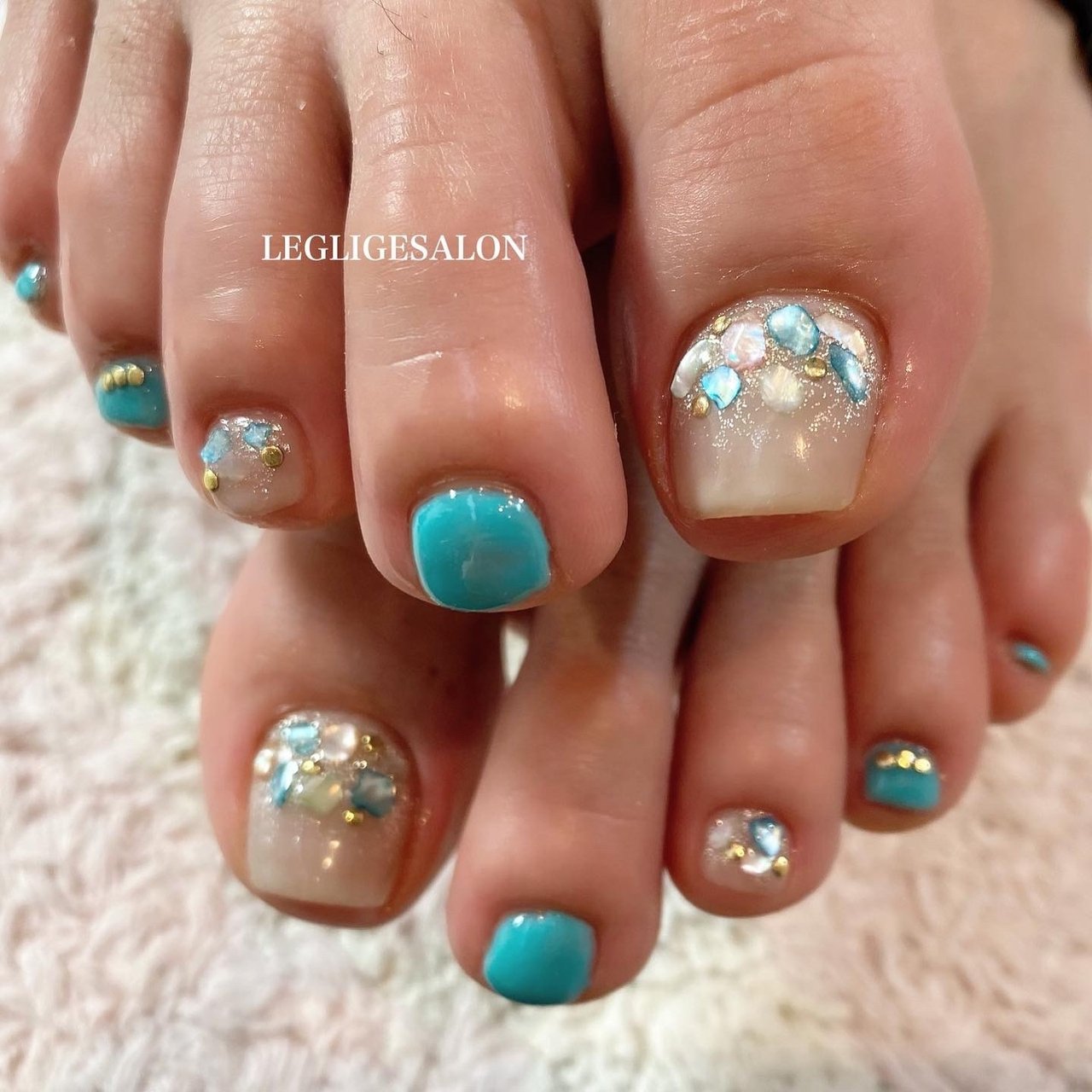 春 夏 フット シェル ショート Leglige Salonのネイルデザイン No ネイルブック