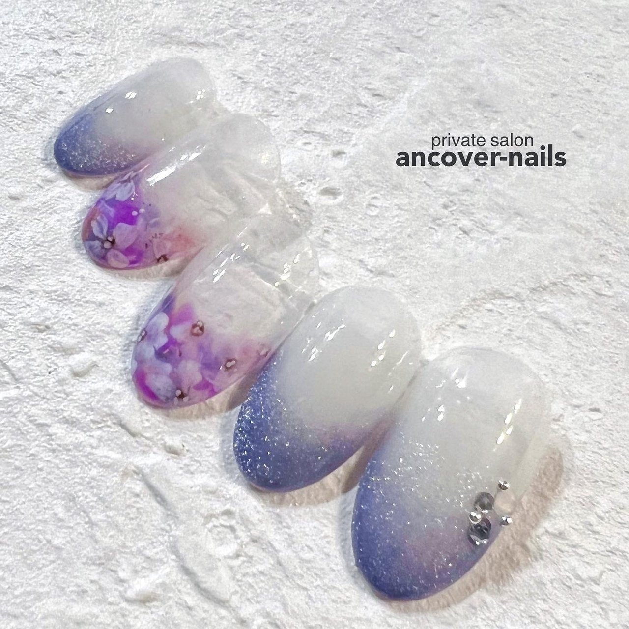 春/夏/梅雨/ハンド/フレンチ - ancover_nailsのネイルデザイン[No 