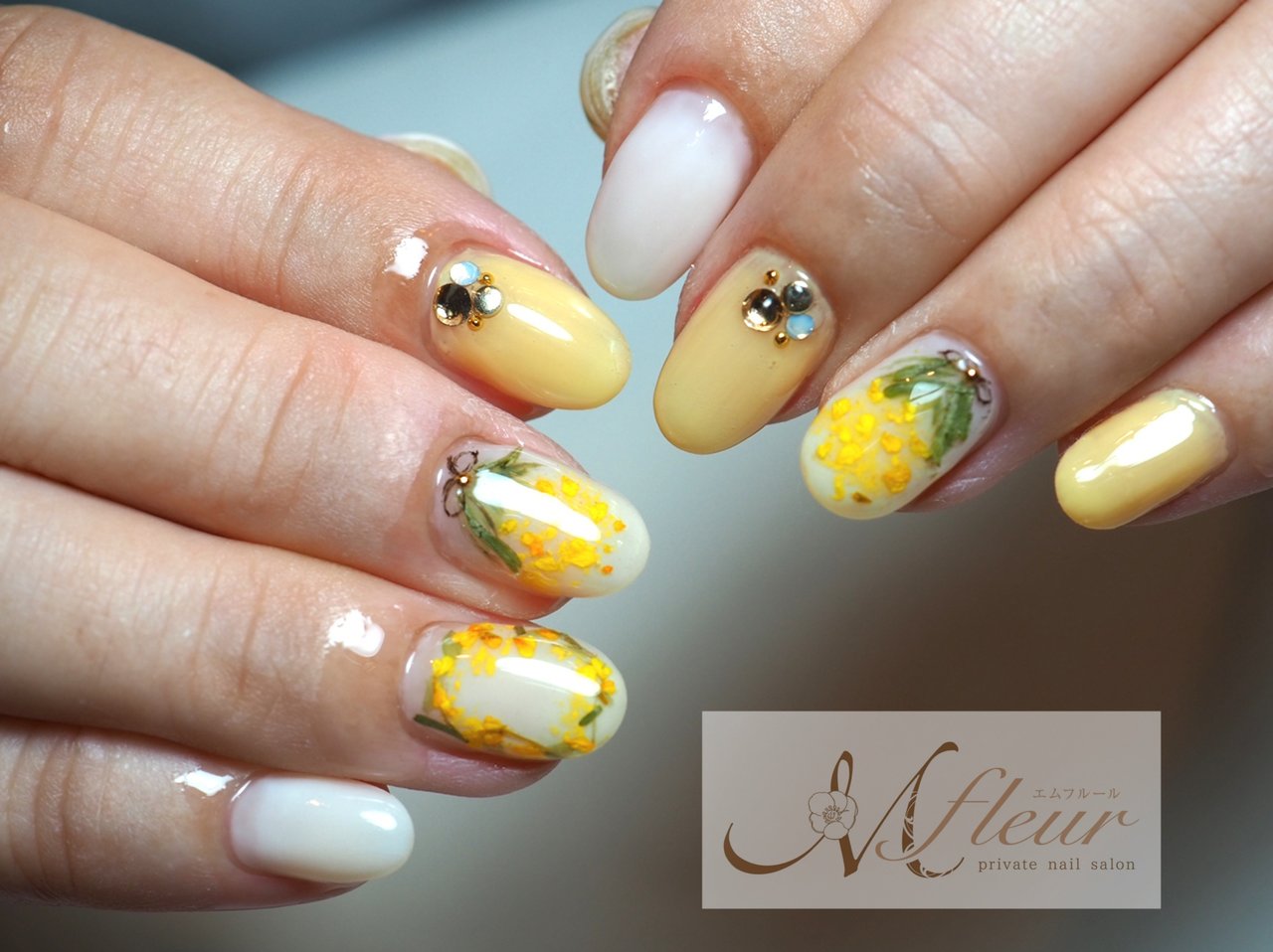 春 ハンド フラワー ネイルサロン スクール エムフルールのネイルデザイン No ネイルブック