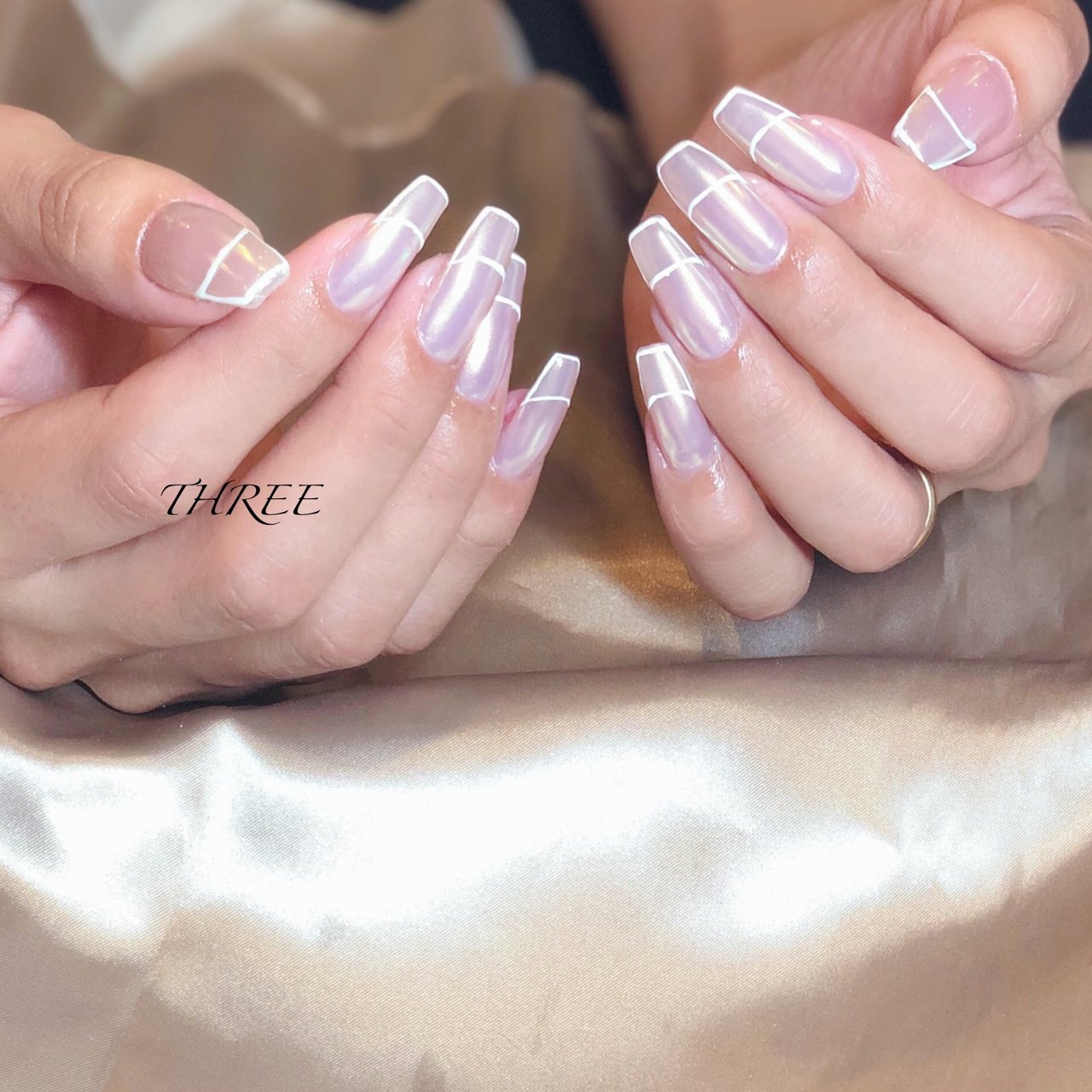 春 夏 ハンド シンプル フレンチ Lounge Nailsalon3 Threeのネイルデザイン No ネイルブック