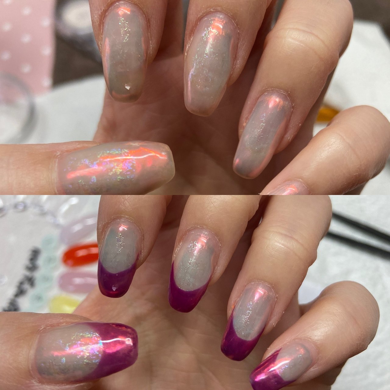 ハンド フレンチ パープル ジェルネイル いっこのネイルデザイン No ネイルブック