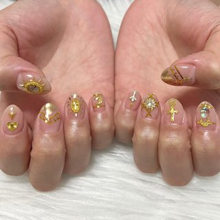 ゴールドパーツのネイルデザイン ネイルブック