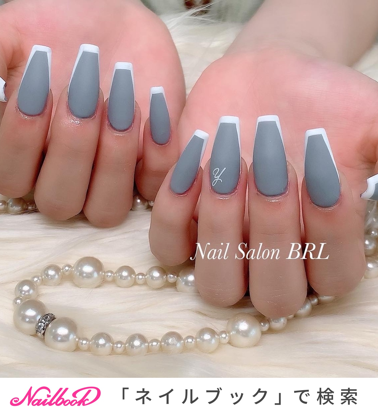 2025年】新着順｜イニシャル(英字)/＃白フレンチのネイルデザイン