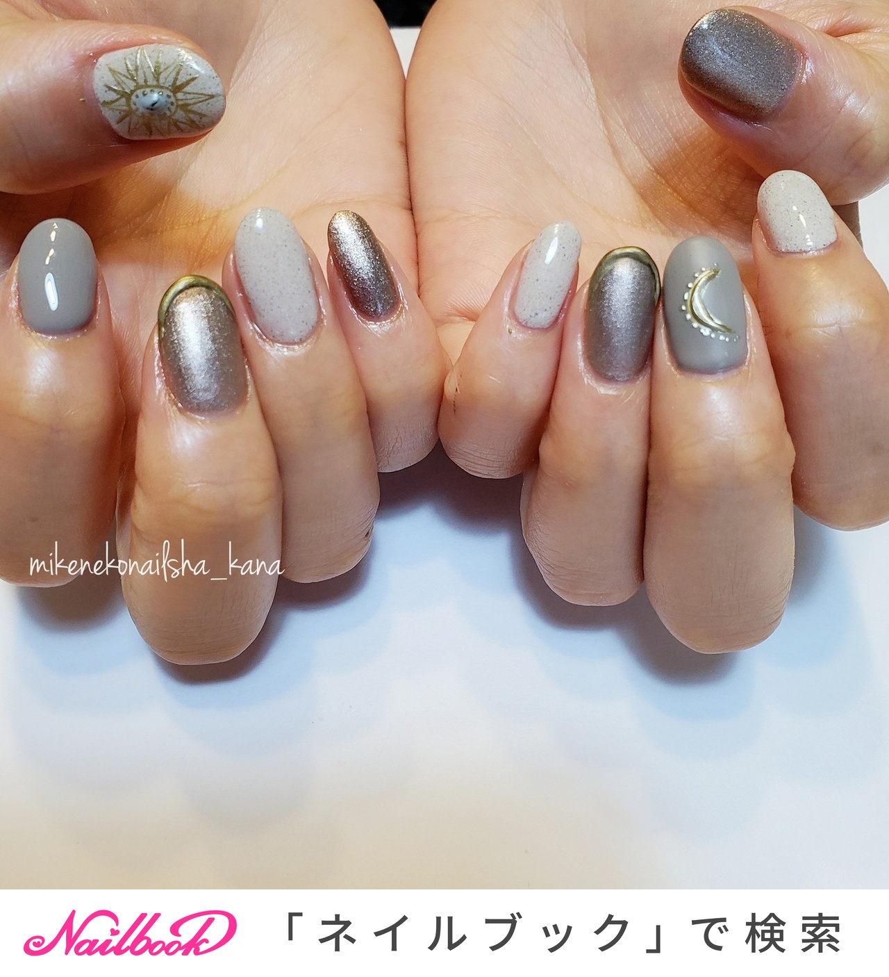 エスニック/グレーのネイルデザイン｜ネイルブック 