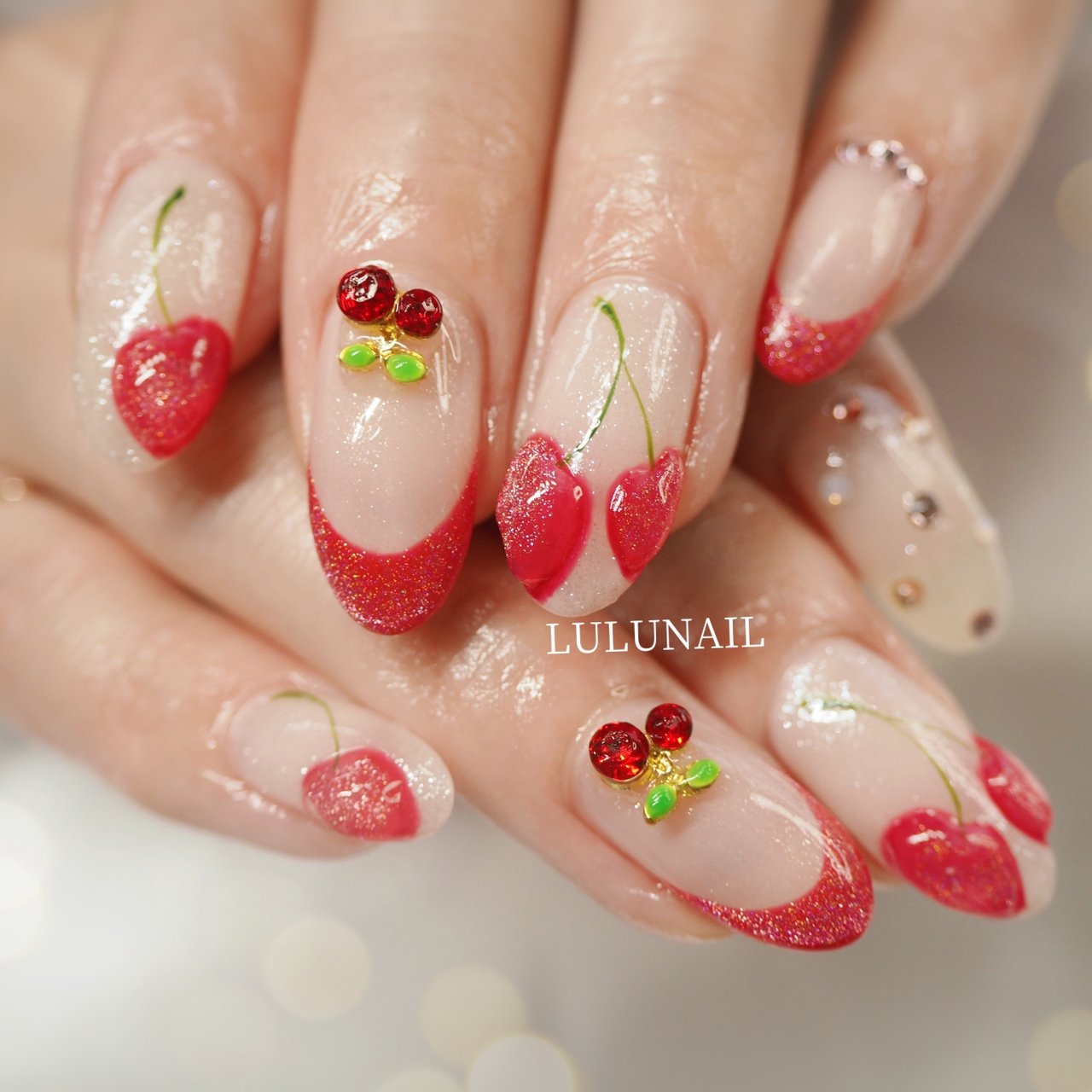 オールシーズン ハンド フレンチ ワンカラー デコ 福岡県春日市駅チカlulunail ルルネイル Natsumiのネイル デザイン No ネイルブック