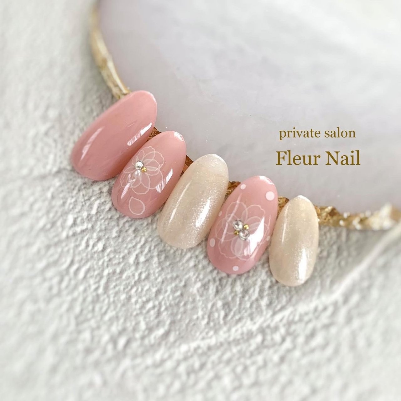 春 夏 オフィス ブライダル シンプル Fleur Nail フルールネイル のネイルデザイン No ネイルブック