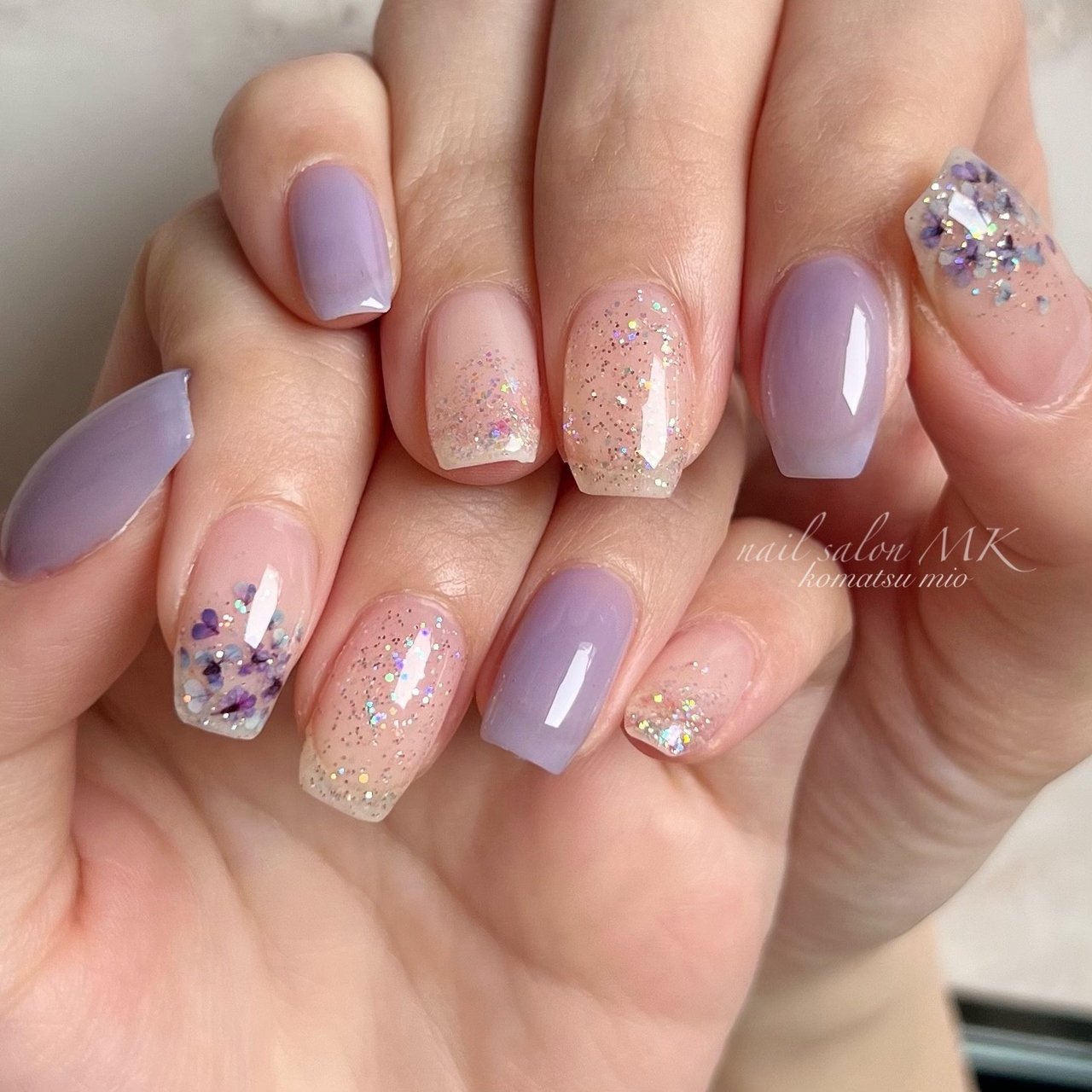 夏 ハンド シンプル ホログラム ラメ Nail Salon Mkのネイルデザイン No ネイルブック