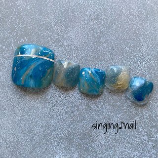 人気順 青緑ネイルのネイルデザイン ネイルブック