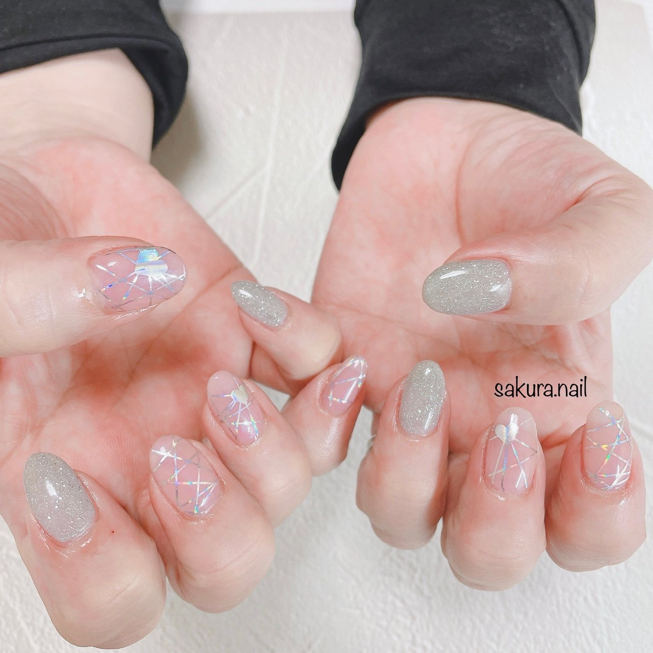 ハンド ピンク シルバー Sakura Nailのネイルデザイン No ネイルブック