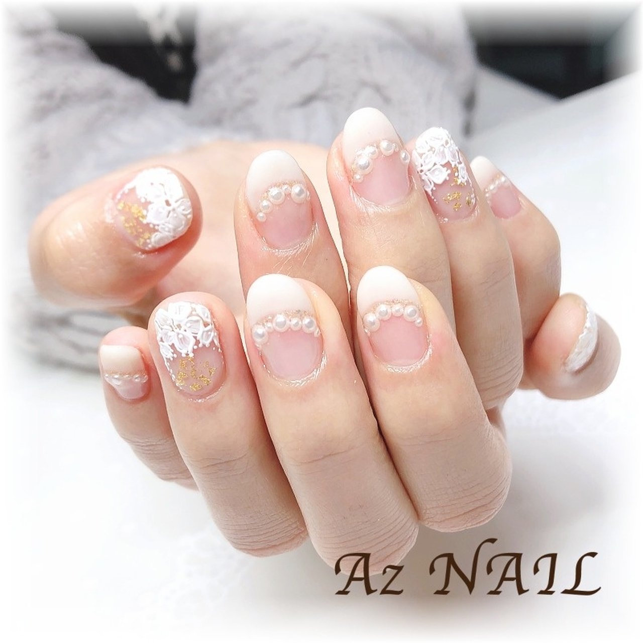 オールシーズン ブライダル パーティー ハンド フレンチ Az Nail ゆき のネイルデザイン No ネイルブック