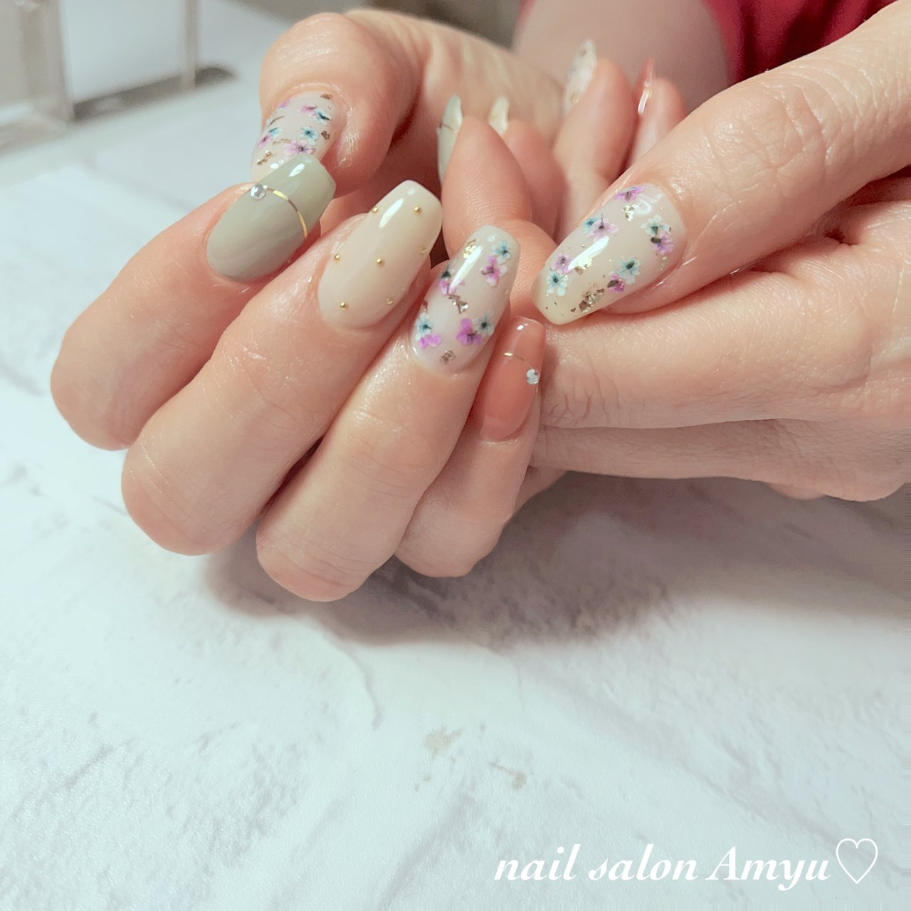 春 オールシーズン オフィス ブライダル Nailsalon Amyu のネイルデザイン No ネイルブック