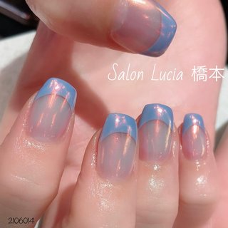 22年 新着順 フレンチネイル フレンチ ブルーフレンチネイルのネイルデザイン ネイルブック