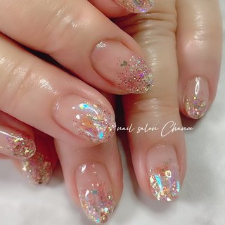 ネイルチップ ワンホン クリアストーン グラデーション オーロラ ホロ 2025年】新着順｜オーロラ/#クリアストーンのネイルデザイン(3ページ目)｜