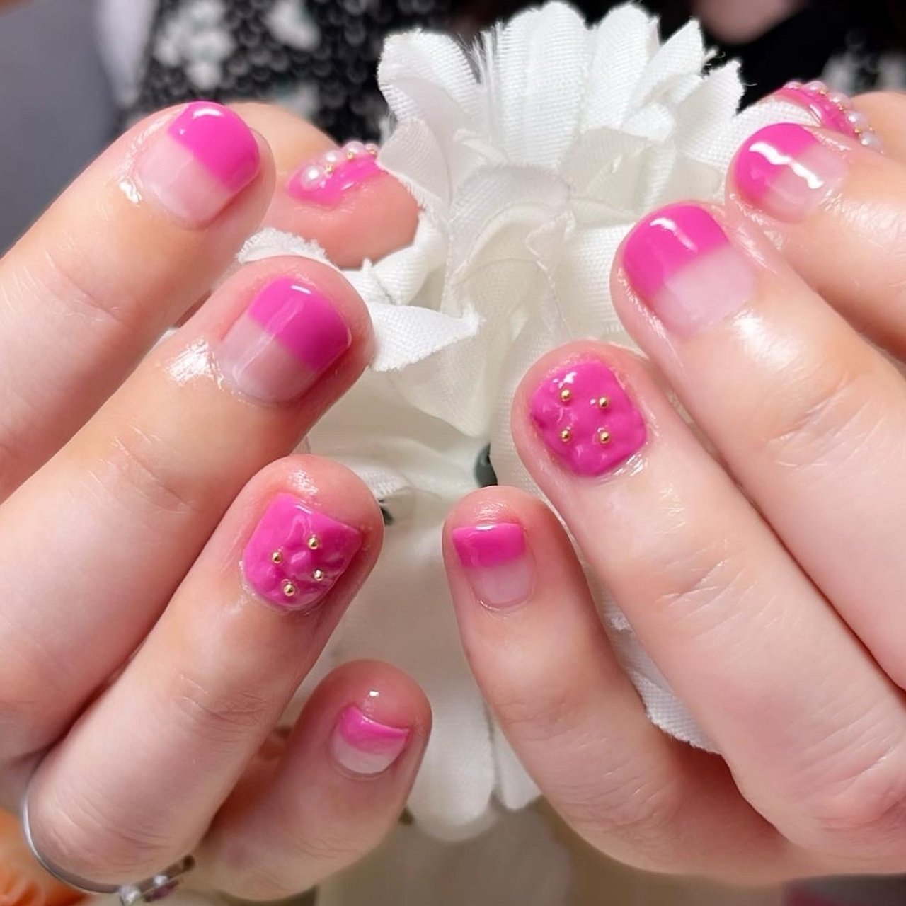 春 夏 ハンド フレンチ パール Nail Room Souvenirのネイルデザイン No ネイルブック