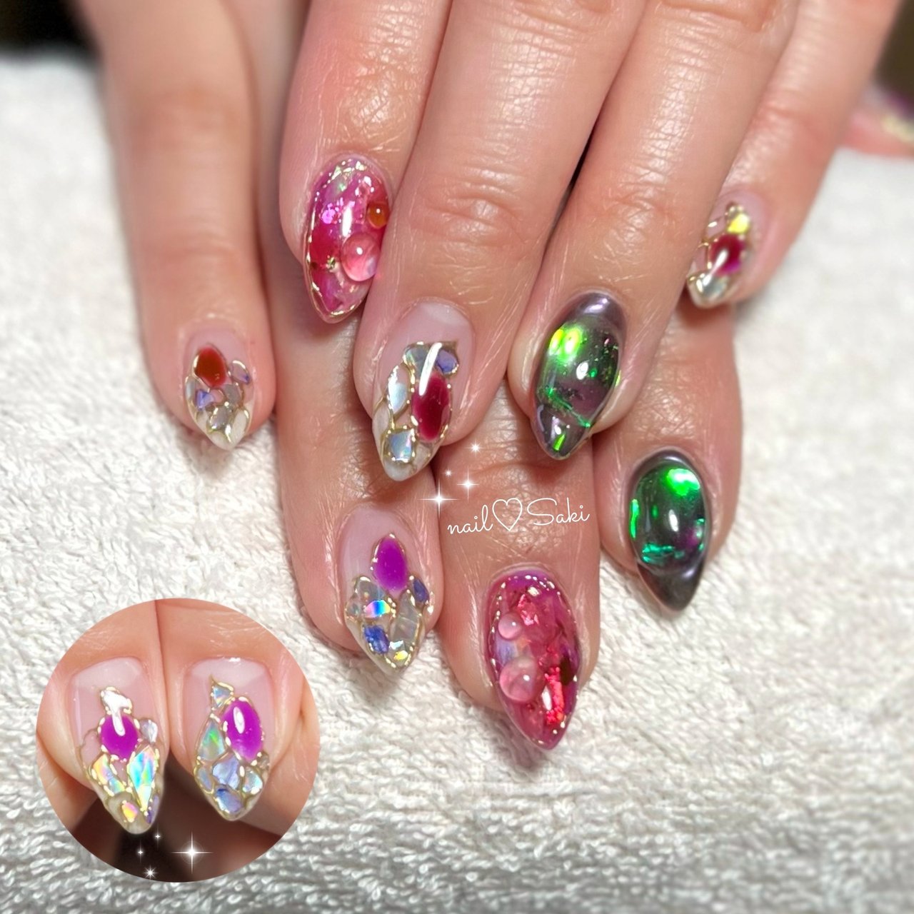 パープル ボルドー ゴールド Nail Sakiのネイルデザイン No ネイルブック