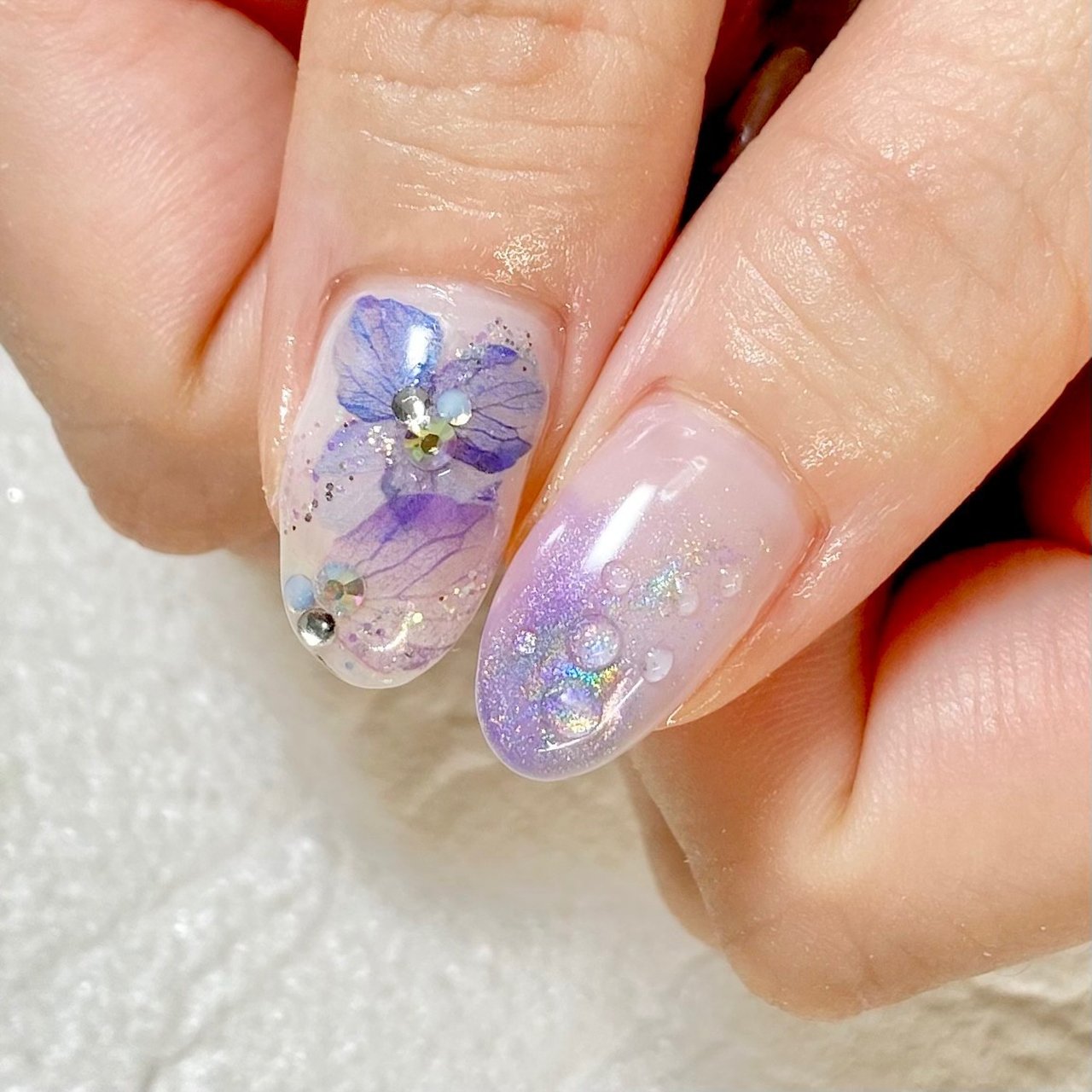 梅雨 デート ハンド グラデーション フラワー Nail Salon Lamer ラメール のネイルデザイン No ネイルブック