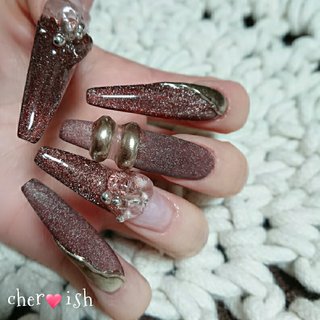 変形フレンチ アースカラーのネイルデザイン ネイルブック